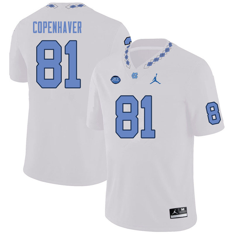 Men #81 John Copenhaver North Carolina Tar Heels College Football Jerseys Sale-White